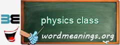 WordMeaning blackboard for physics class